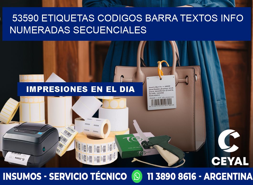 53590 Etiquetas Codigos Barra Textos Info Numeradas Secuenciales