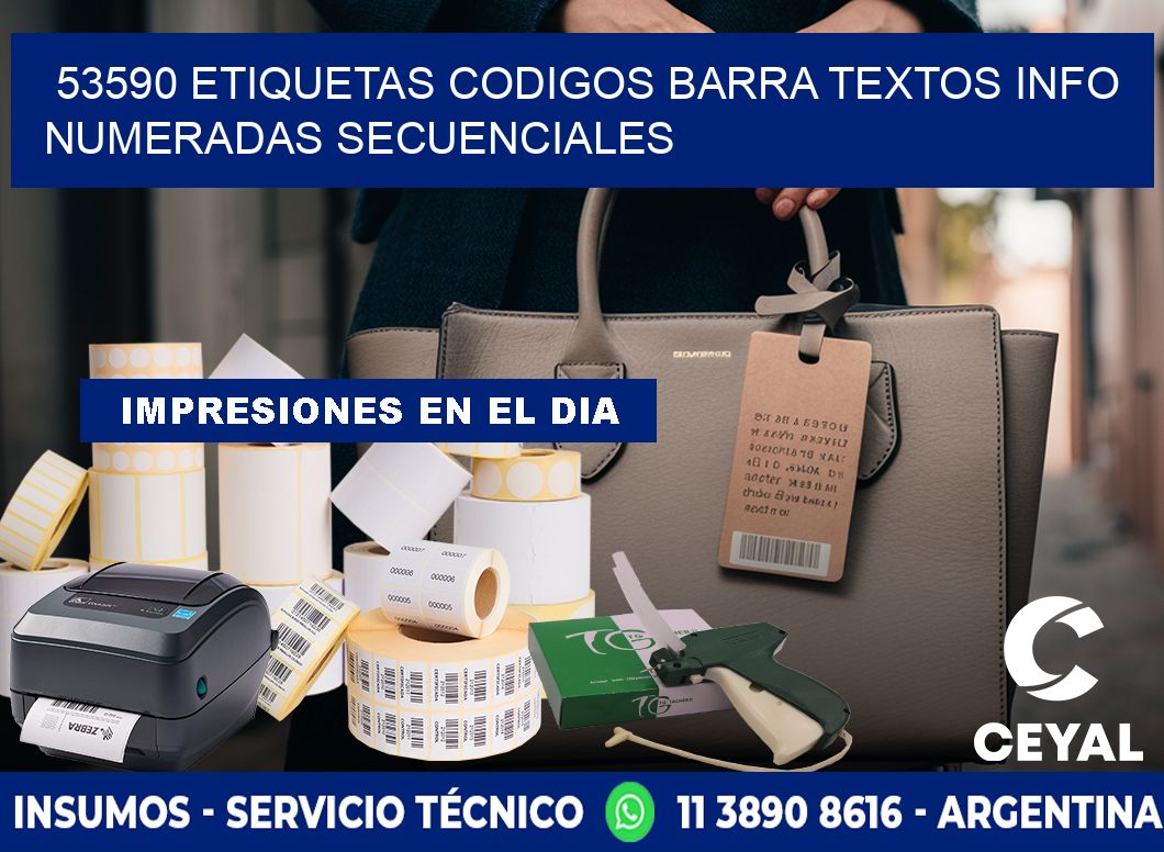 53590 Etiquetas Codigos Barra Textos Info Numeradas Secuenciales