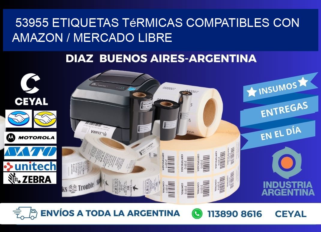 53955 etiquetas térmicas compatibles con Amazon / Mercado Libre