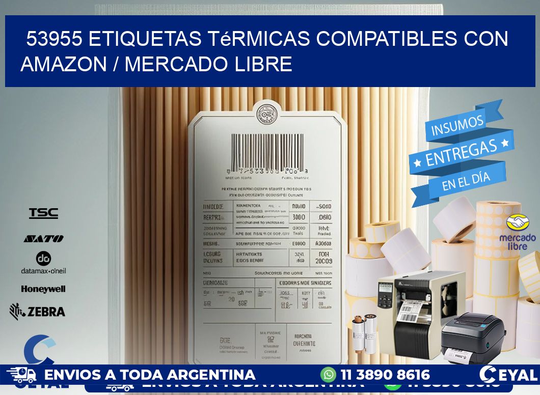 53955 etiquetas térmicas compatibles con Amazon / Mercado Libre