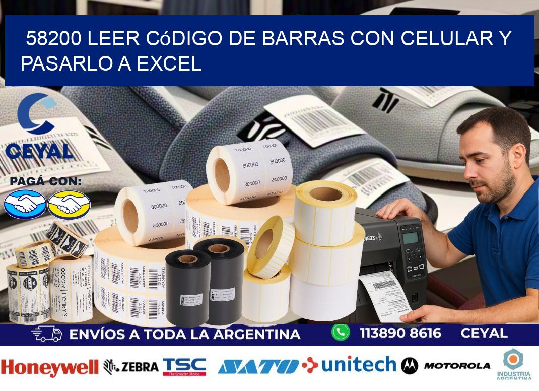 58200 Leer código de barras con celular y pasarlo a Excel
