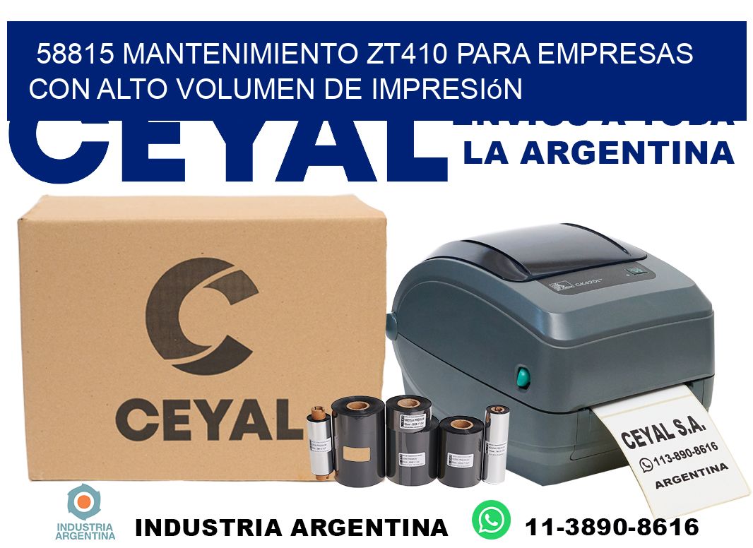 58815 mantenimiento zt410 para empresas con alto volumen de impresión