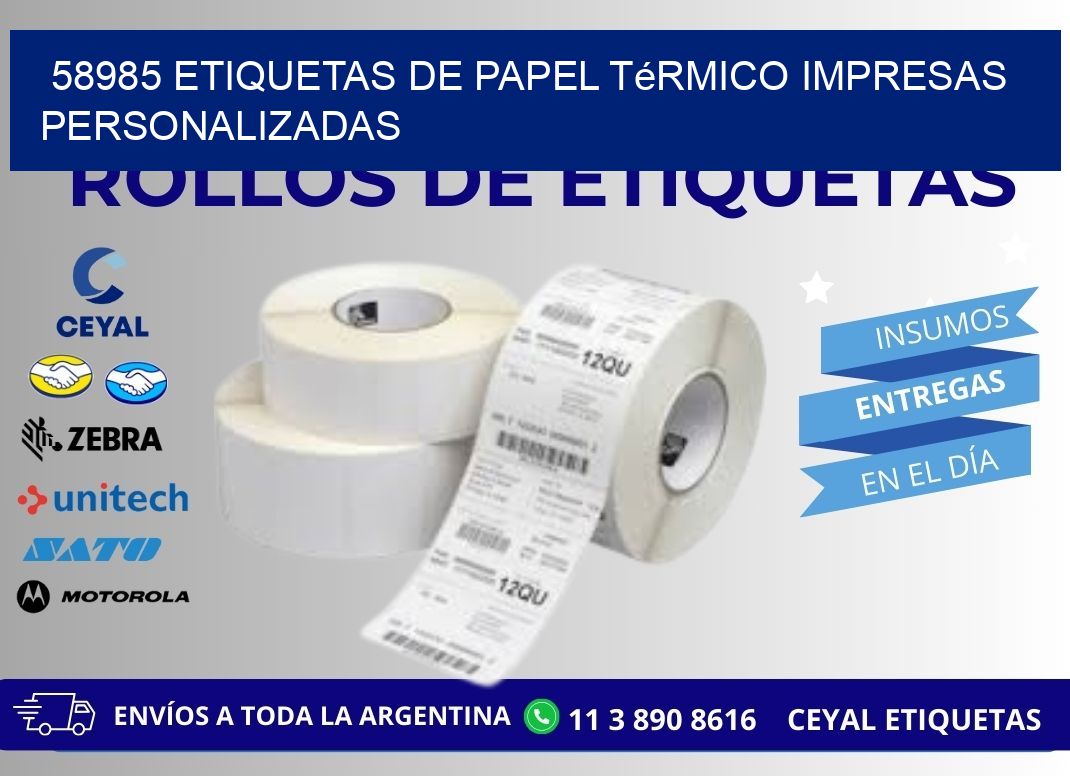 58985 Etiquetas de papel térmico impresas personalizadas