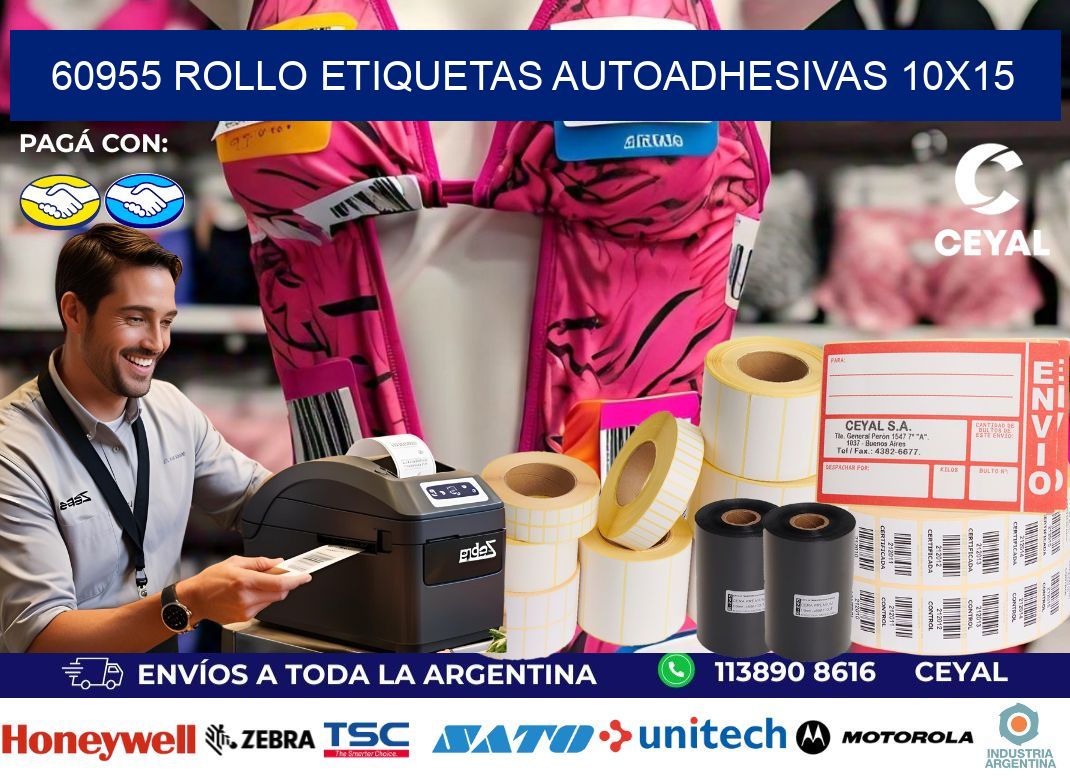 60955 Rollo Etiquetas autoadhesivas 10×15