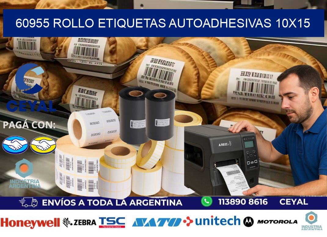 60955 Rollo Etiquetas autoadhesivas 10x15