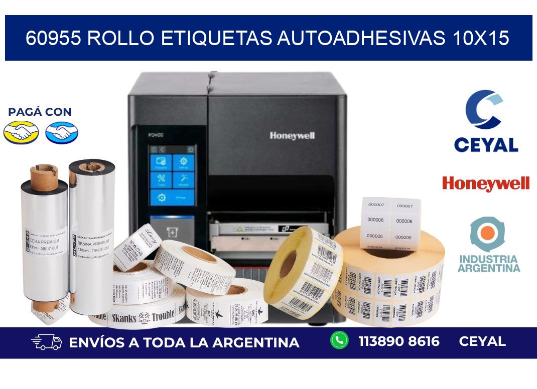 60955 Rollo Etiquetas autoadhesivas 10x15