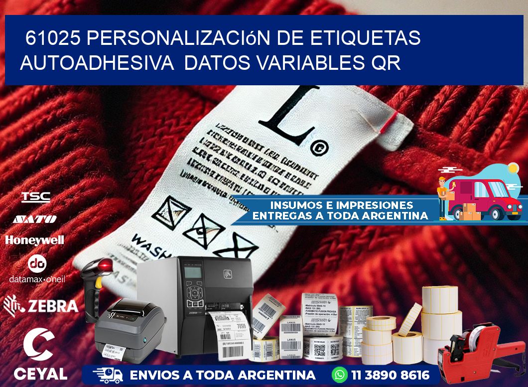 61025 Personalización de etiquetas autoadhesiva  datos variables QR