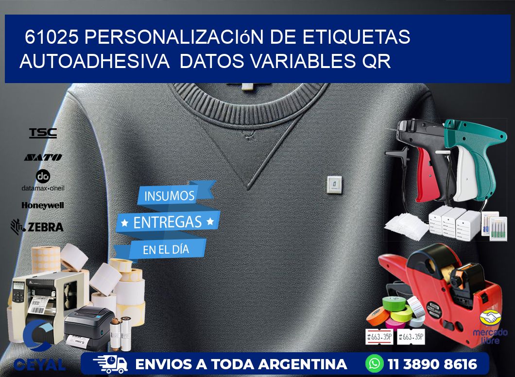 61025 Personalización de etiquetas autoadhesiva  datos variables QR