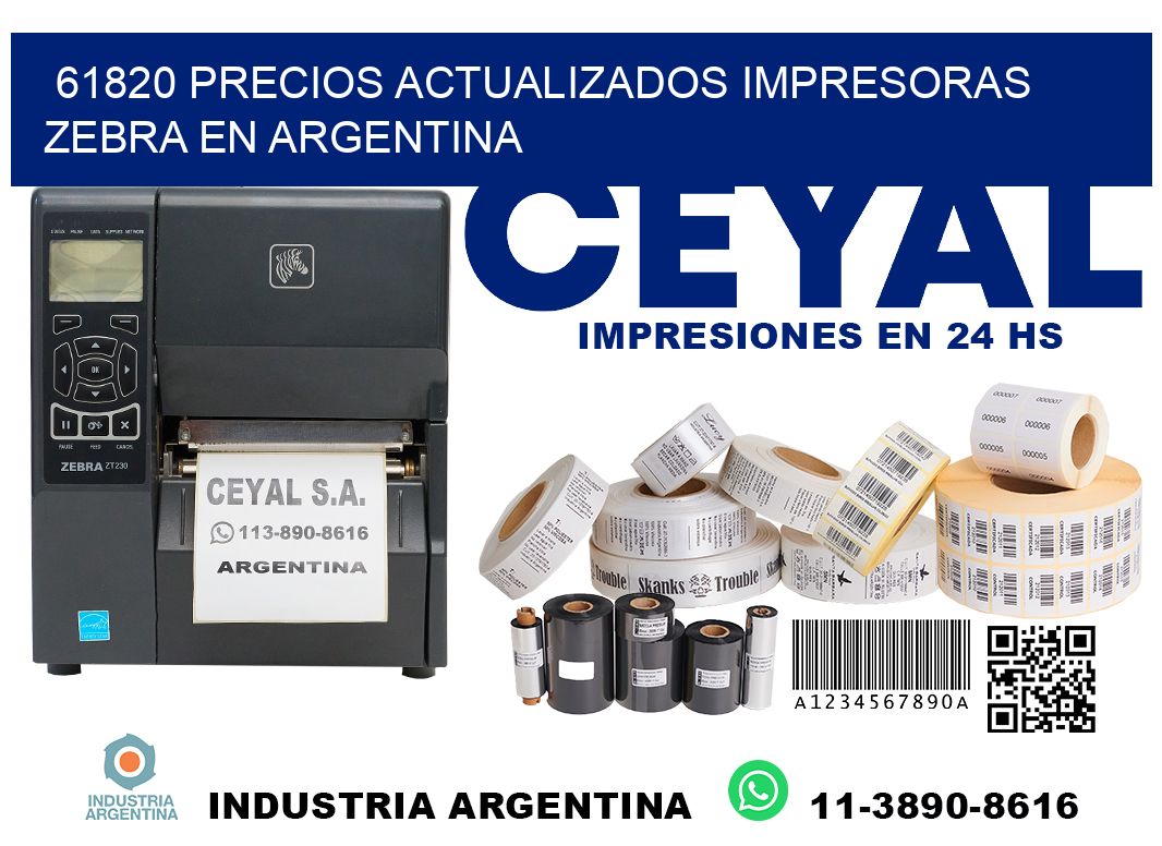 61820 precios actualizados impresoras zebra en argentina
