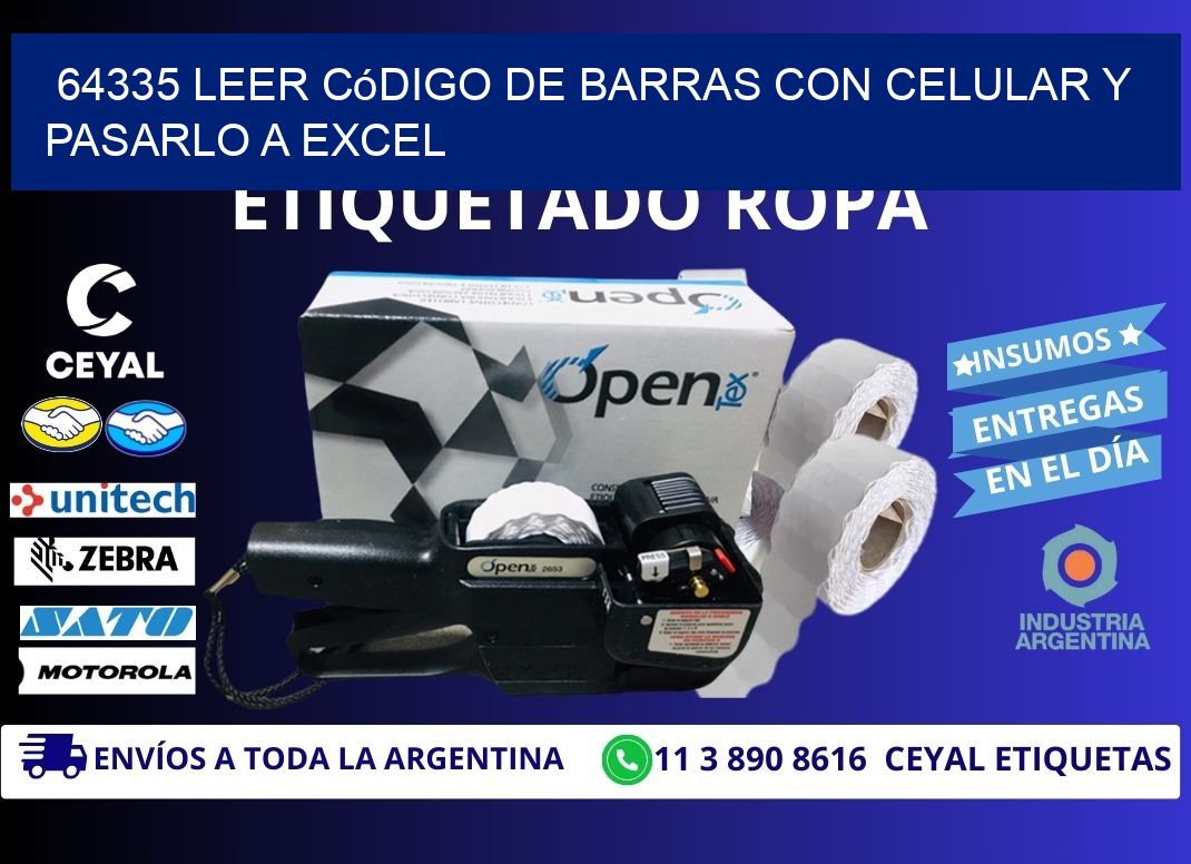 64335 Leer código de barras con celular y pasarlo a Excel