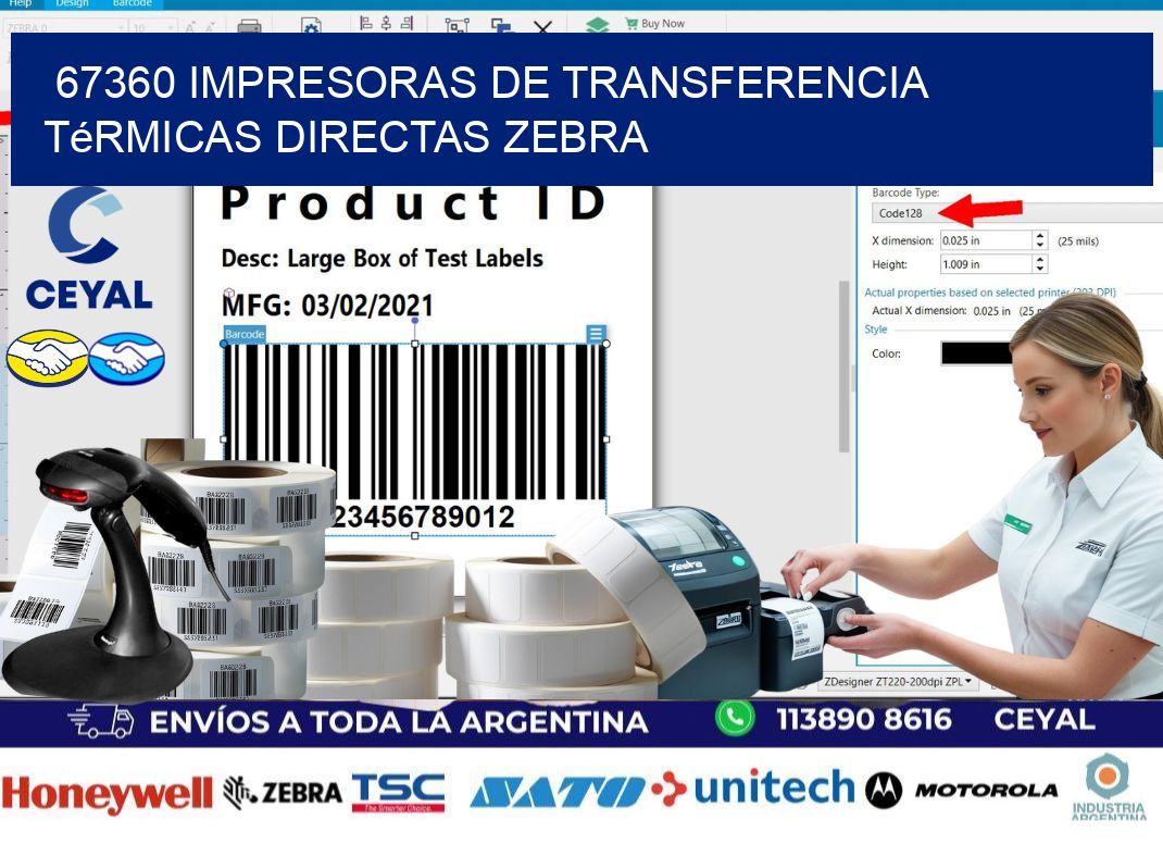 67360 impresoras de Transferencia  térmicas directas zebra
