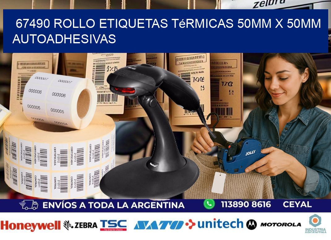 67490 Rollo Etiquetas Térmicas 50mm X 50mm Autoadhesivas