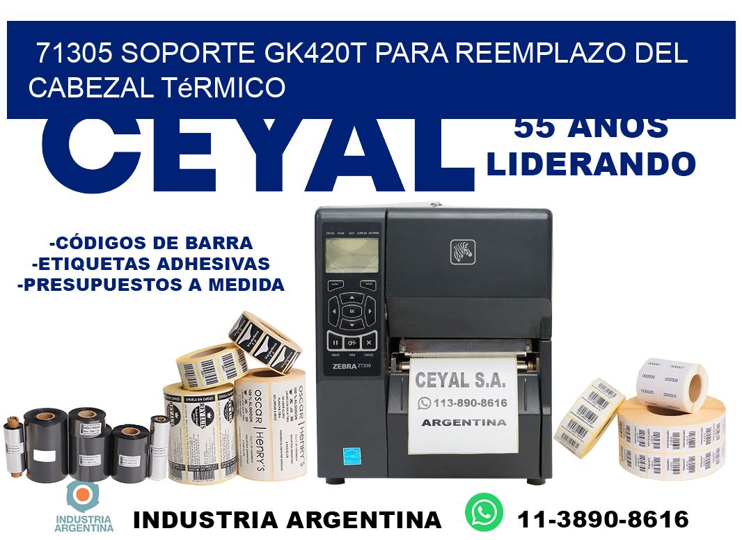 71305 soporte gk420t para reemplazo del cabezal térmico