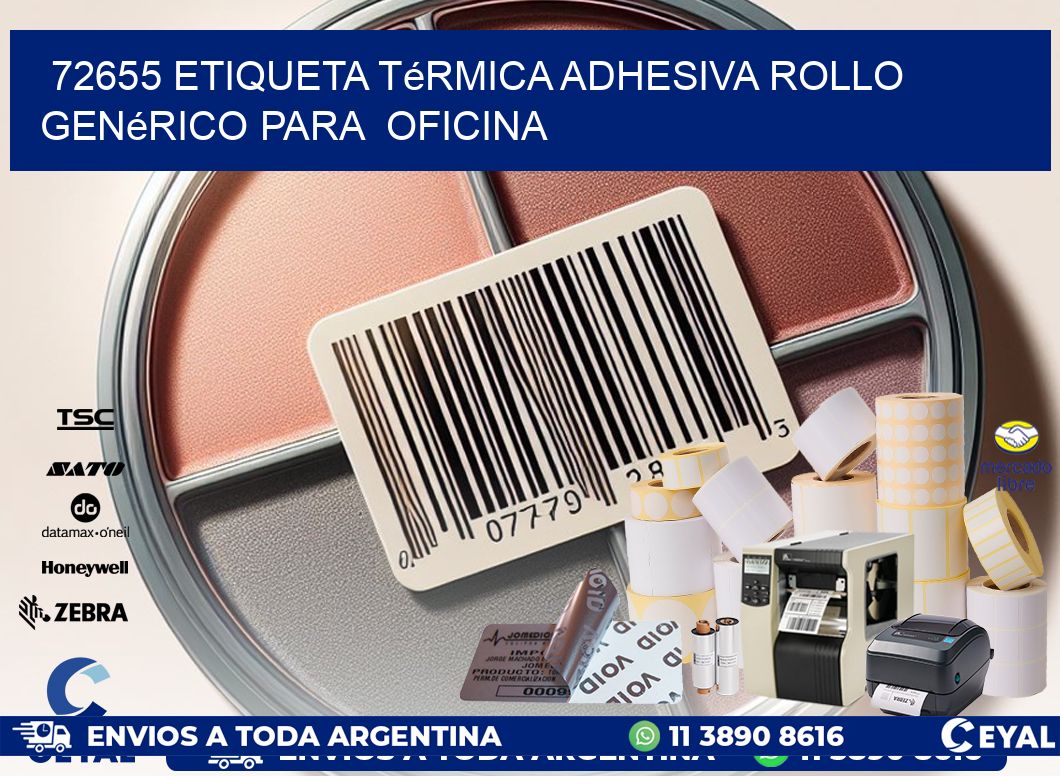 72655 Etiqueta térmica adhesiva Rollo genérico para  oficina
