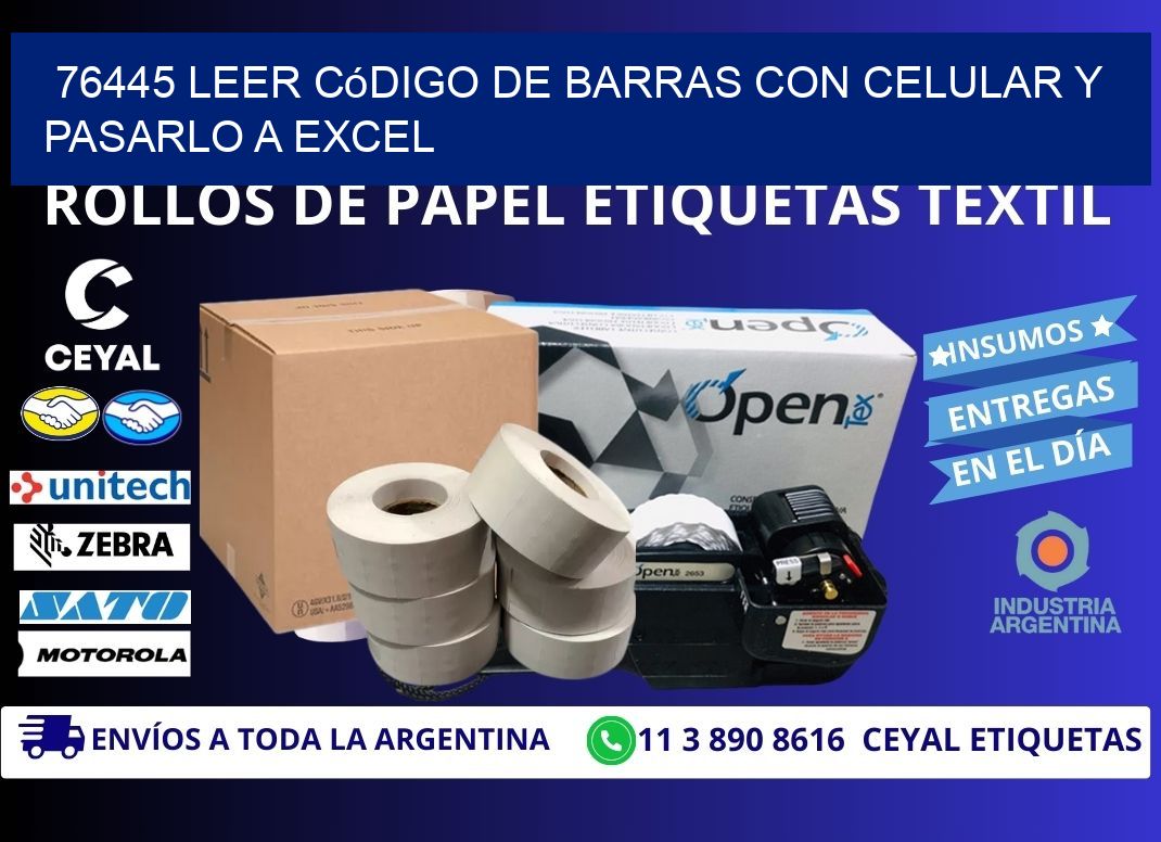 76445 Leer código de barras con celular y pasarlo a Excel