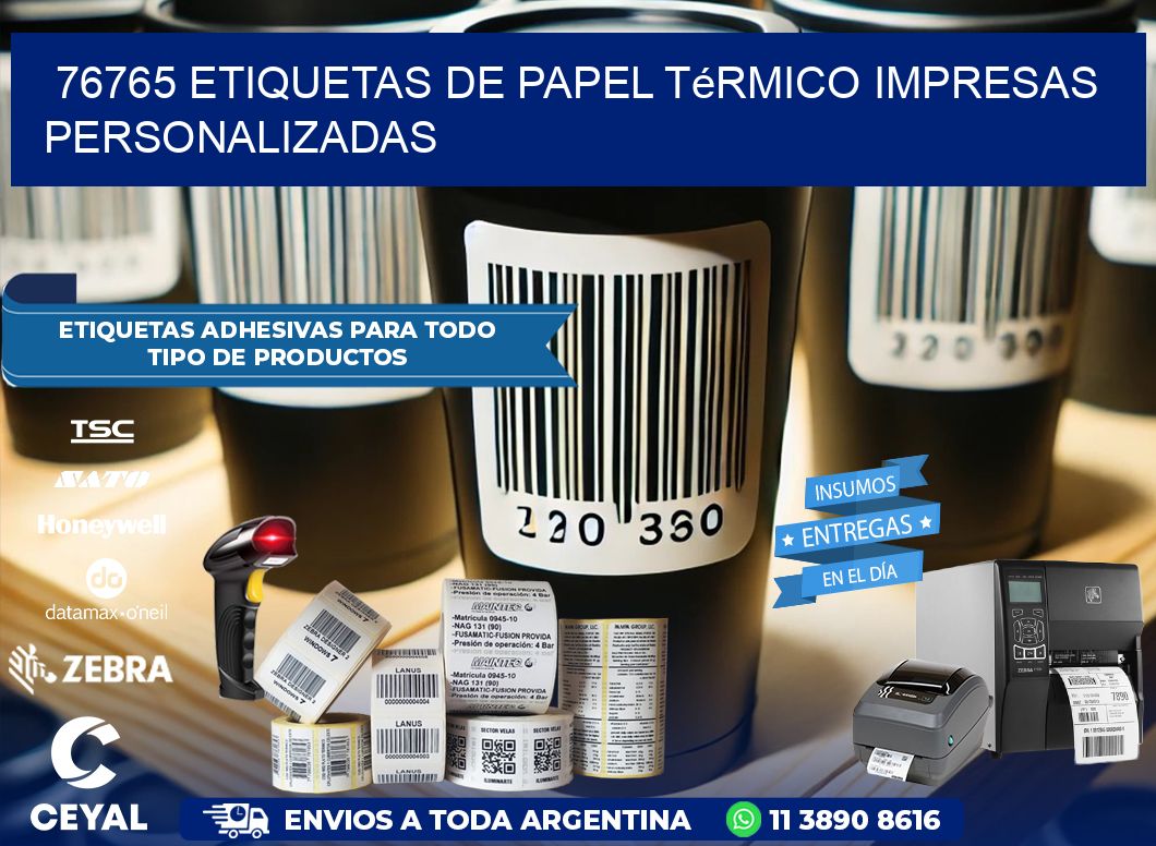 76765 Etiquetas de papel térmico impresas personalizadas