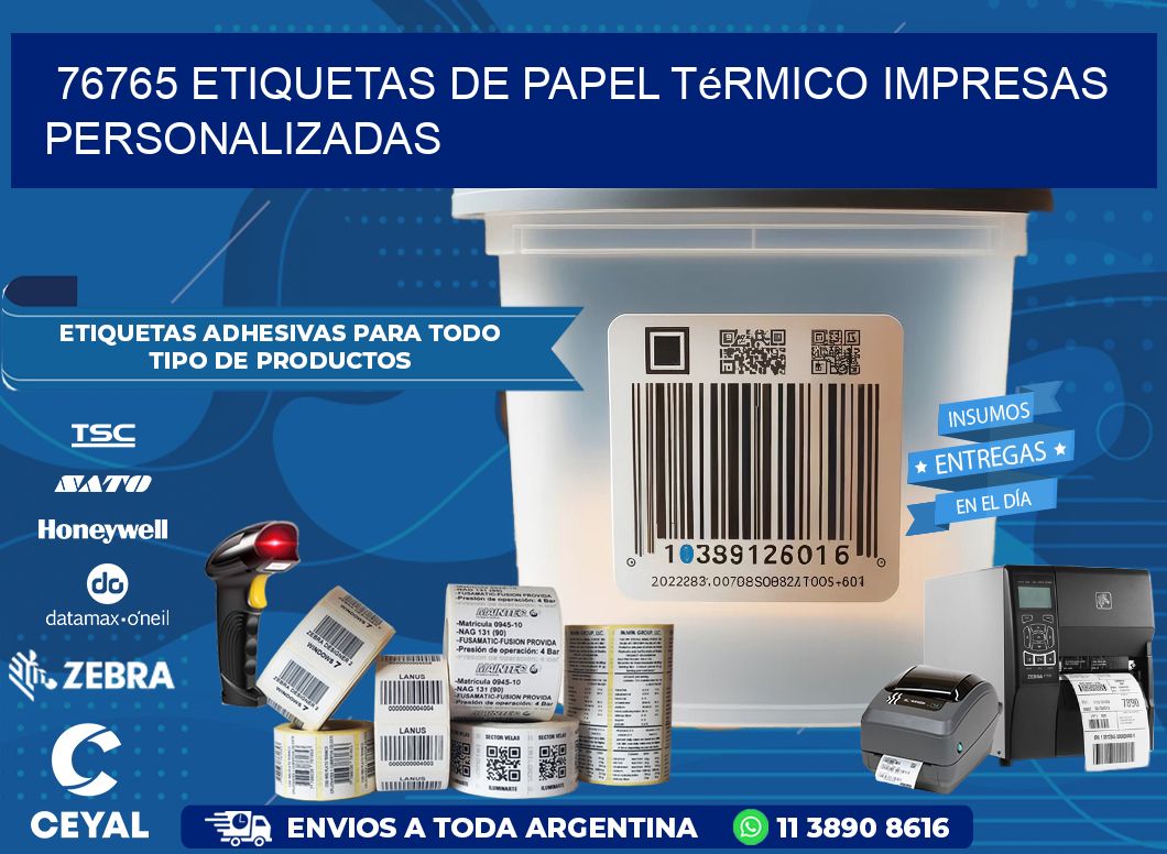 76765 Etiquetas de papel térmico impresas personalizadas