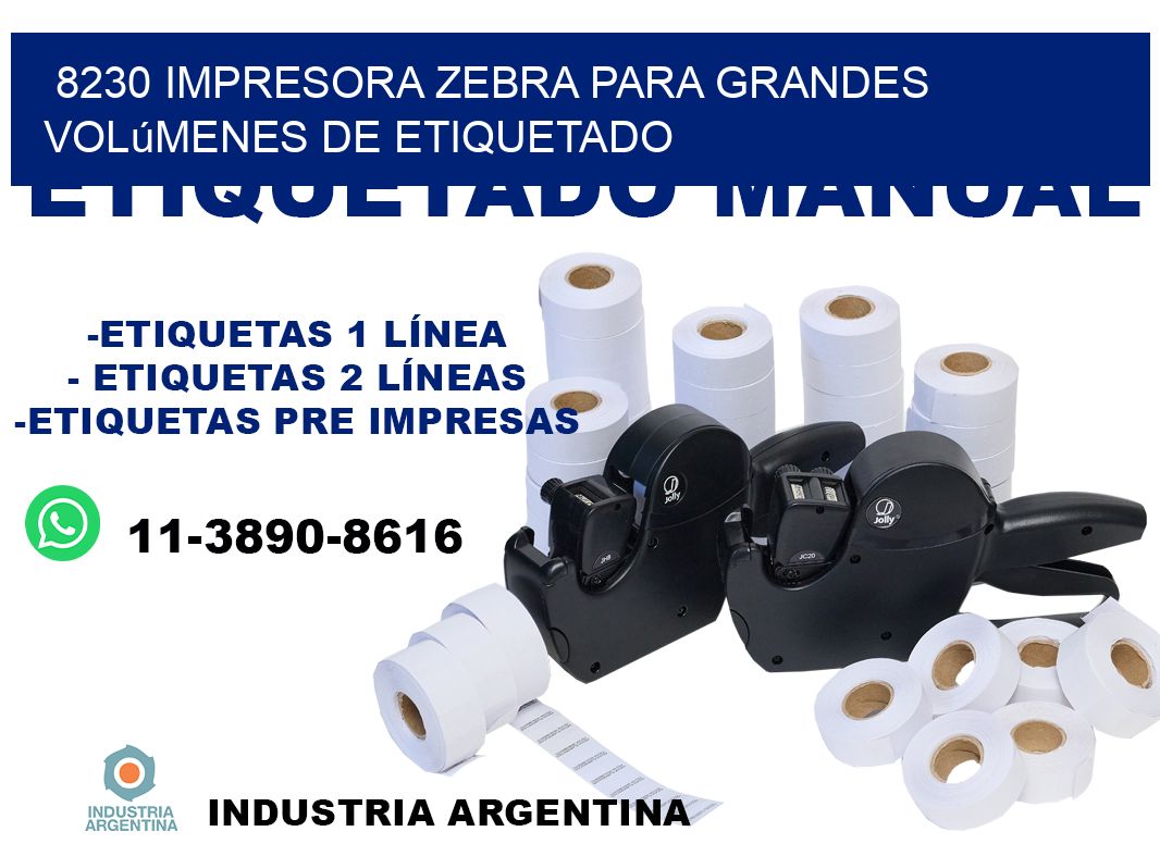 8230 impresora Zebra para grandes volúmenes de etiquetado