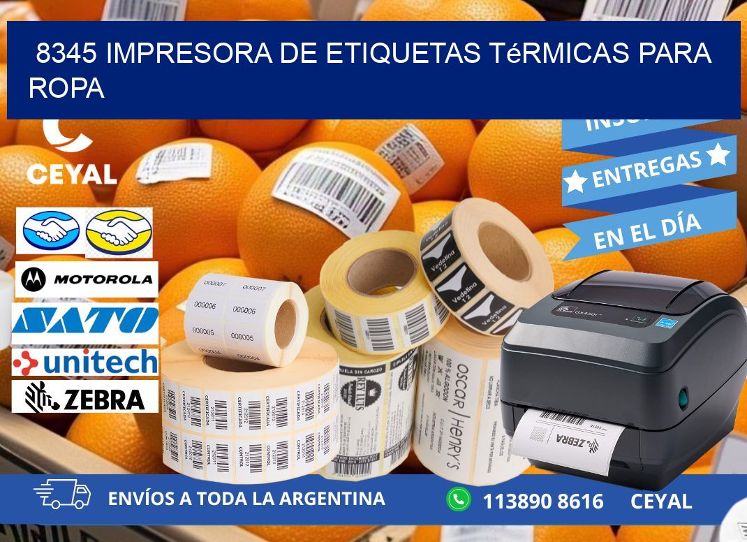 8345 impresora de etiquetas térmicas para ropa