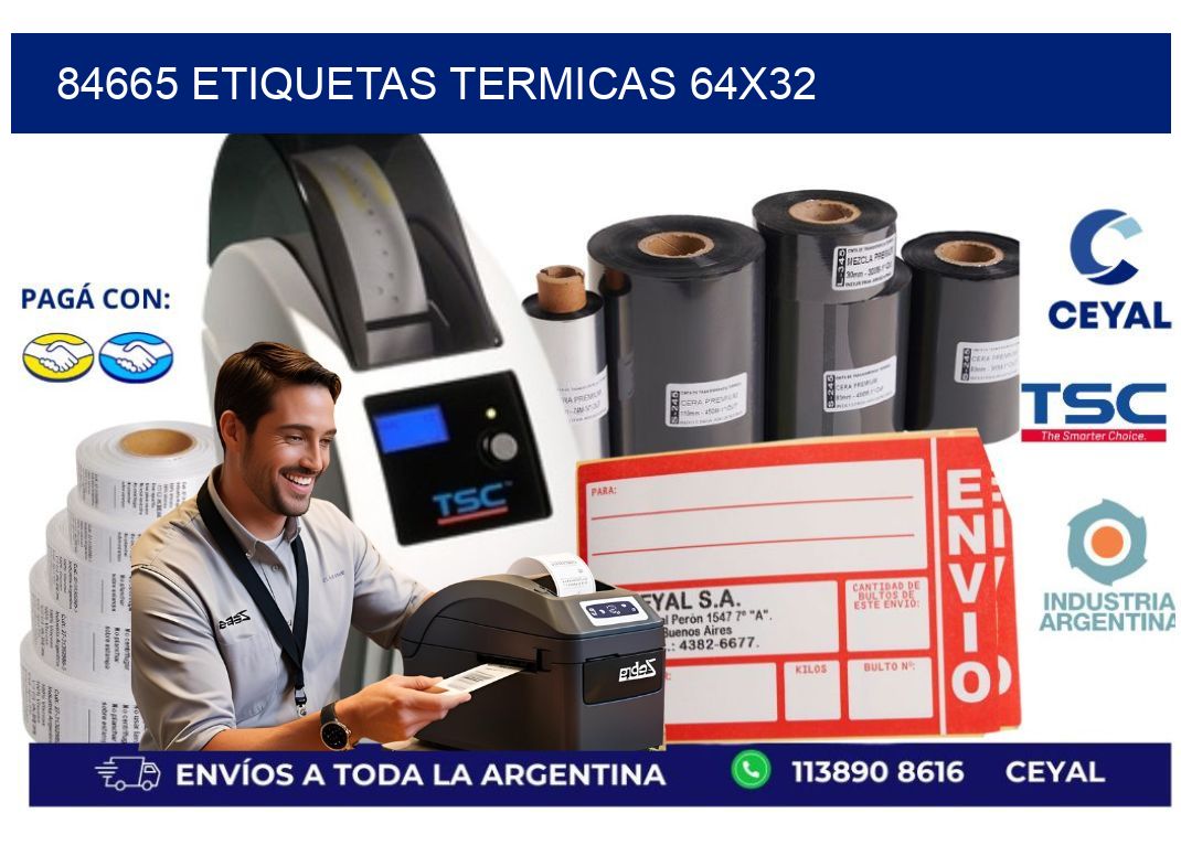 84665 etiquetas termicas 64×32