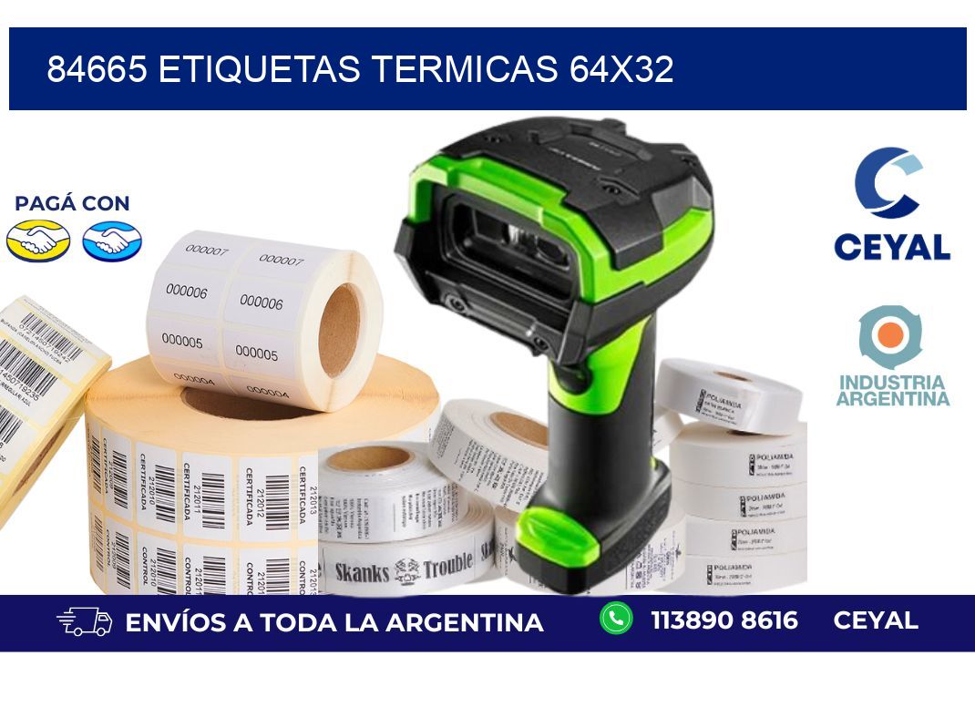 84665 etiquetas termicas 64x32