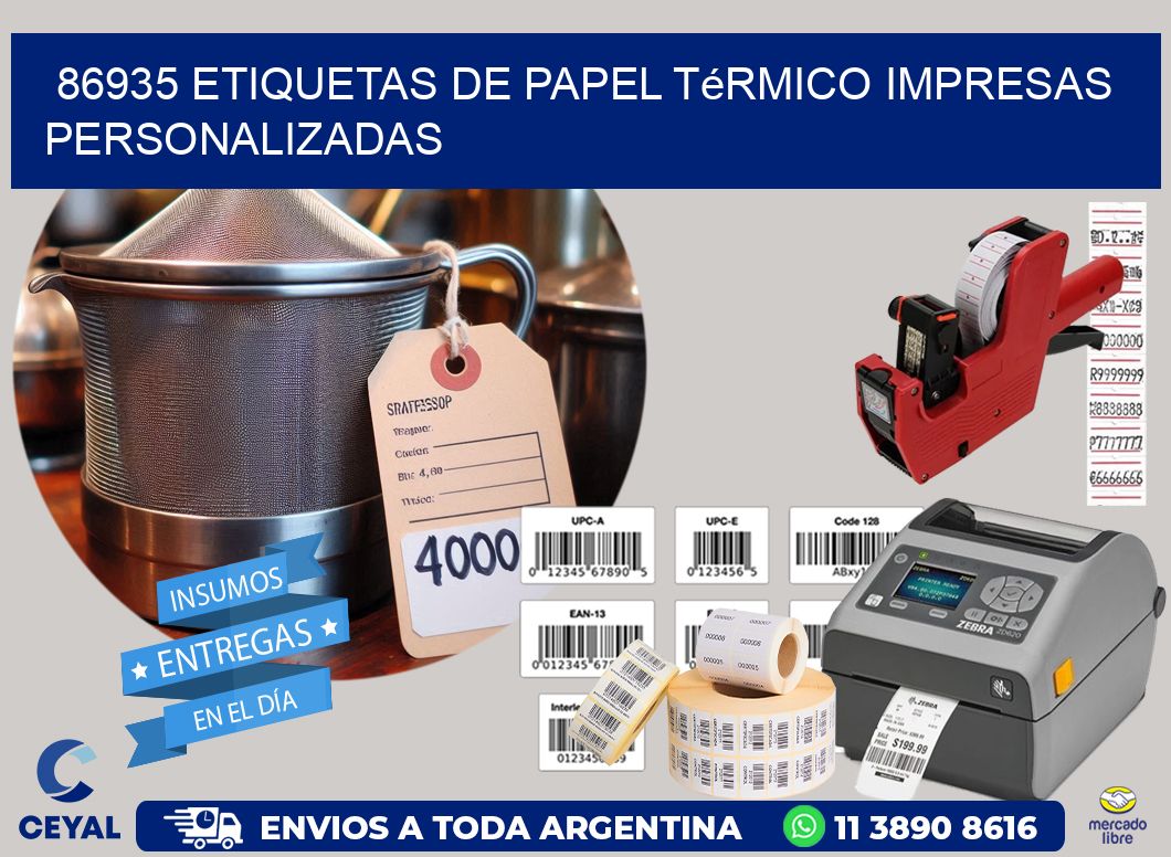 86935 Etiquetas de papel térmico impresas personalizadas
