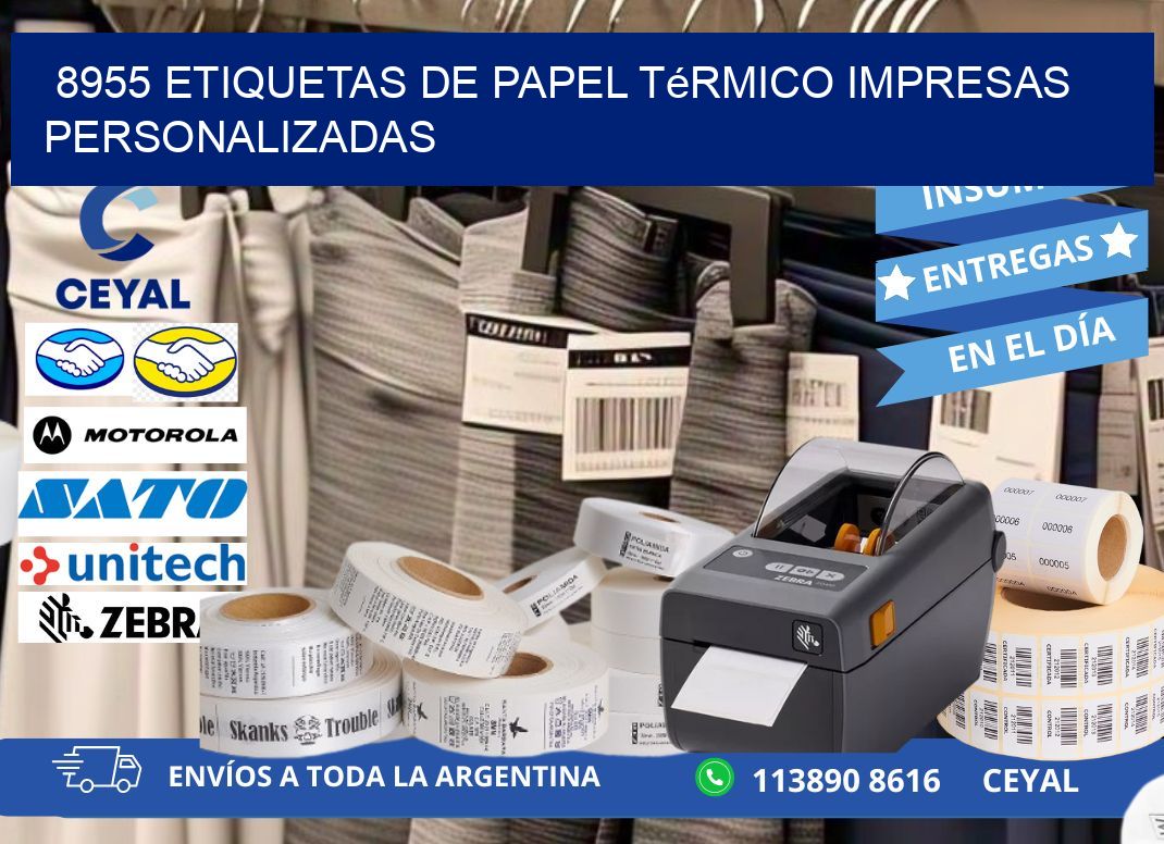 8955 Etiquetas de papel térmico impresas personalizadas