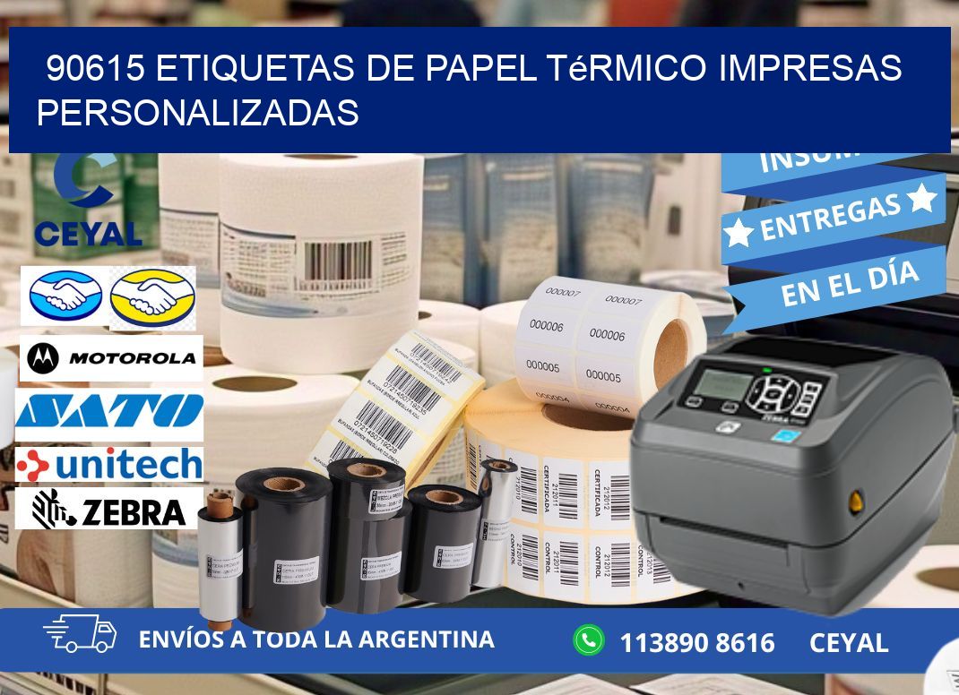 90615 Etiquetas de papel térmico impresas personalizadas
