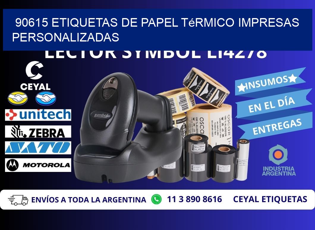 90615 Etiquetas de papel térmico impresas personalizadas