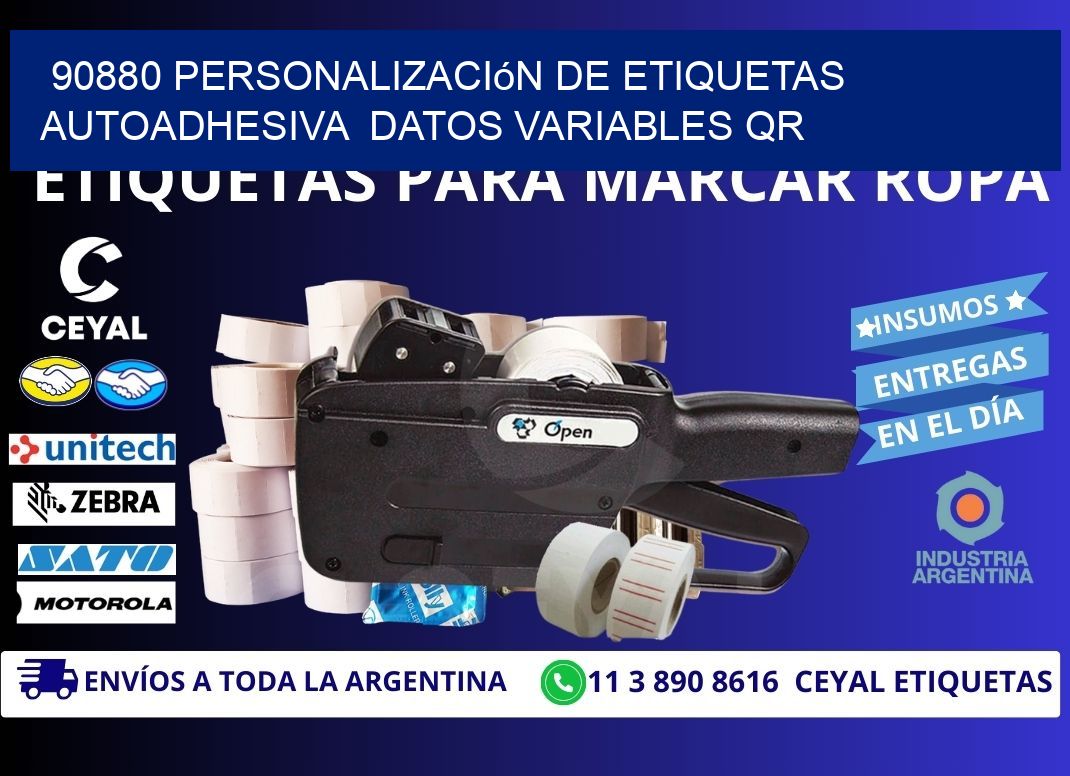 90880 Personalización de etiquetas autoadhesiva datos variables QR