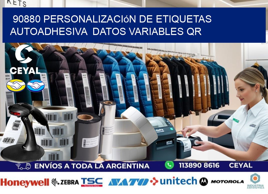 90880 Personalización de etiquetas autoadhesiva  datos variables QR