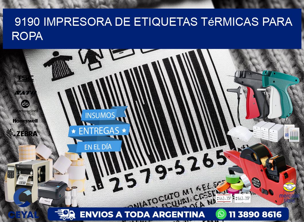 9190 impresora de etiquetas térmicas para ropa