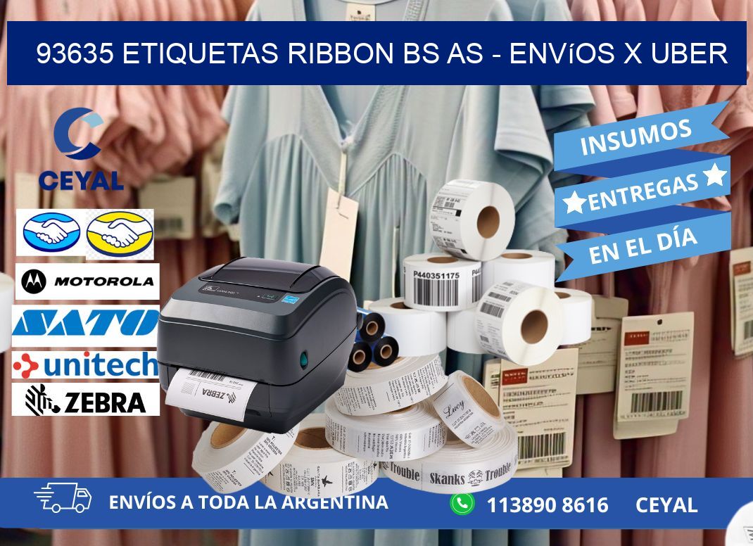 93635 etiquetas ribbon bs as - envíos x uber
