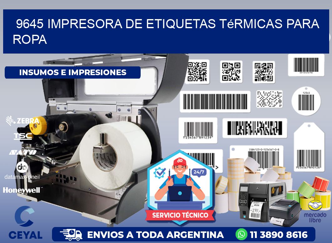 9645 impresora de etiquetas térmicas para ropa
