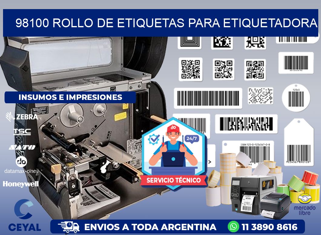 98100 rollo de etiquetas para etiquetadora