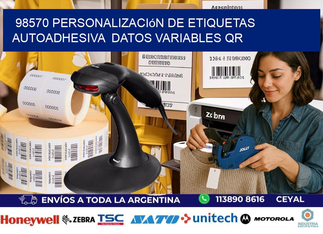 98570 Personalización de etiquetas autoadhesiva  datos variables QR