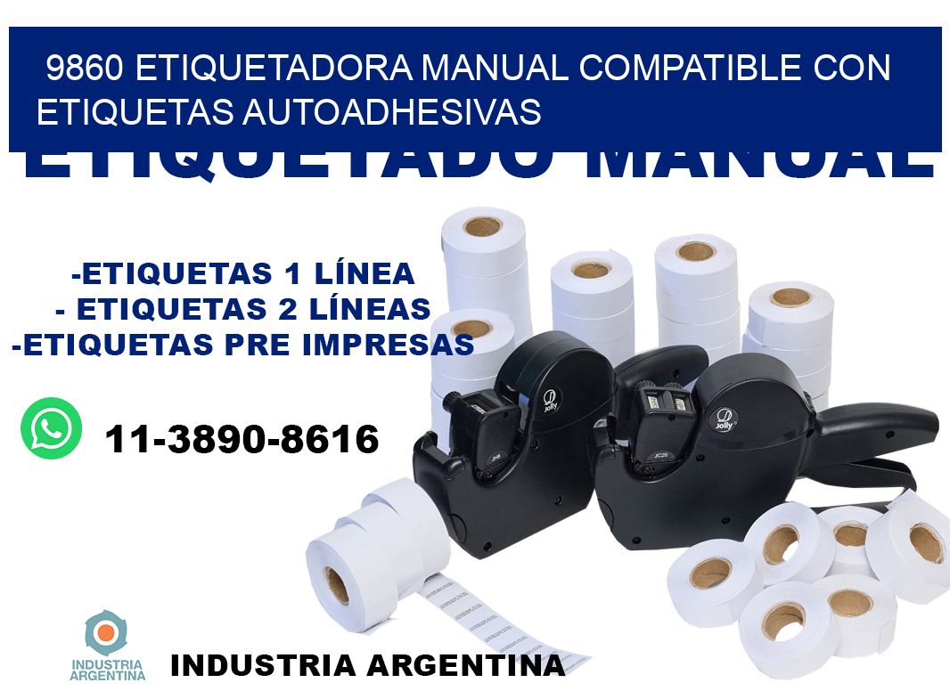 9860 etiquetadora manual compatible con etiquetas autoadhesivas