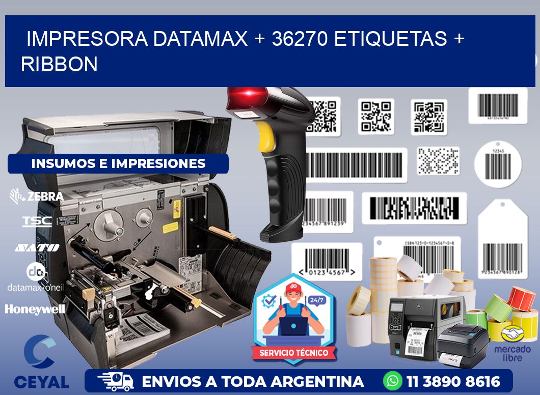 impresora DATAMAX + 36270 etiquetas + ribbon