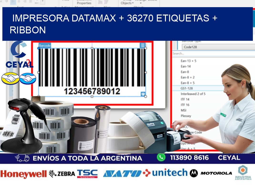 impresora DATAMAX + 36270 etiquetas + ribbon