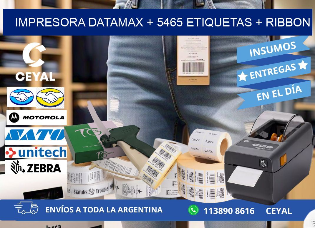 impresora DATAMAX + 5465 etiquetas + ribbon