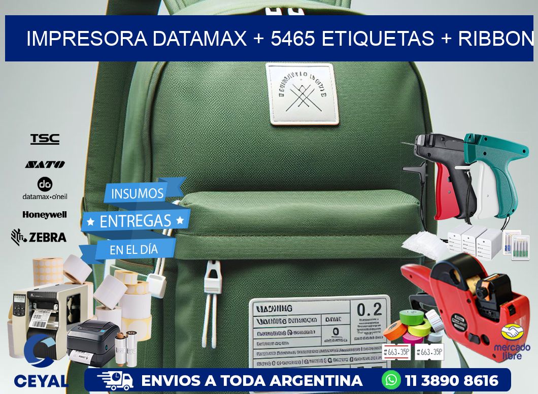 impresora DATAMAX + 5465 etiquetas + ribbon