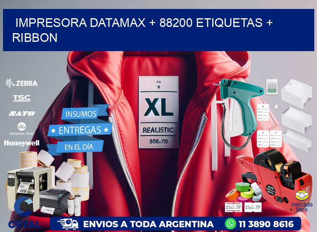 impresora DATAMAX + 88200 etiquetas + ribbon