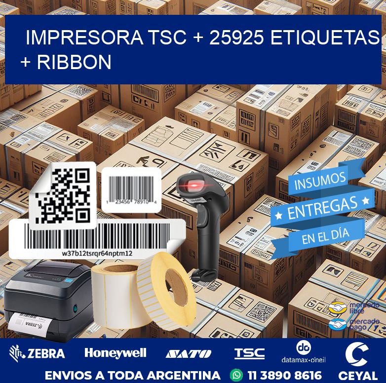 impresora TSC + 25925 etiquetas + ribbon