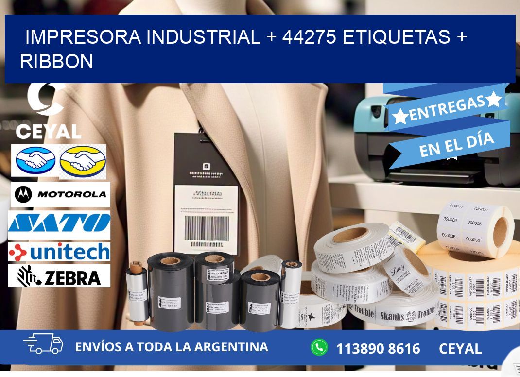 impresora industrial + 44275 etiquetas + ribbon