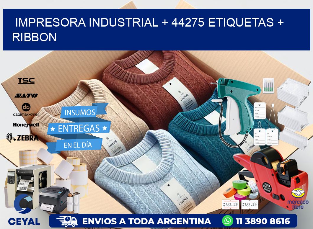 impresora industrial + 44275 etiquetas + ribbon