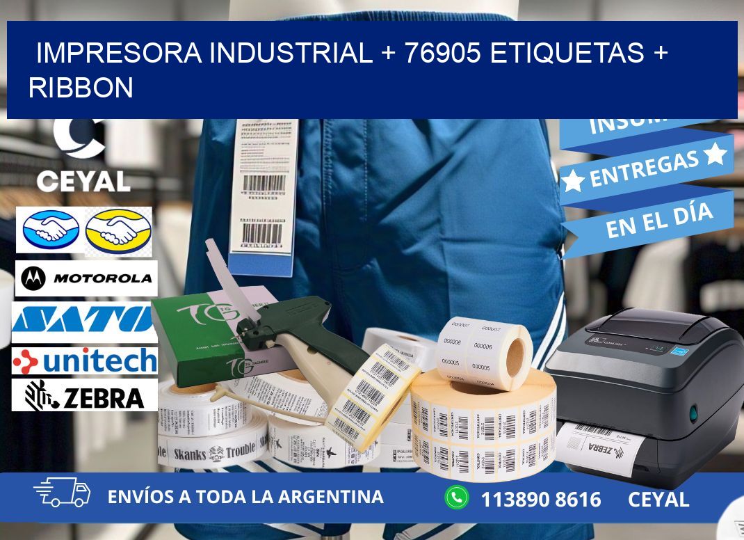 impresora industrial + 76905 etiquetas + ribbon