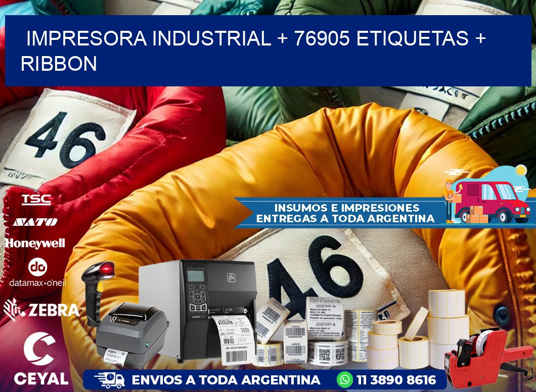 impresora industrial + 76905 etiquetas + ribbon