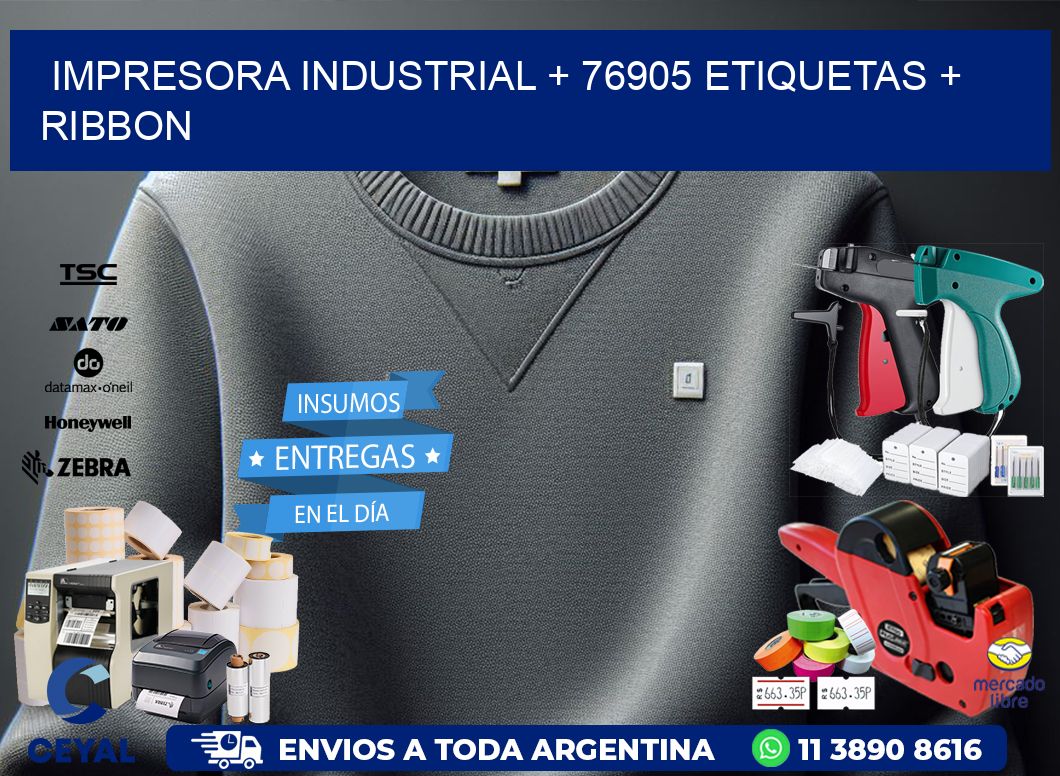 impresora industrial + 76905 etiquetas + ribbon
