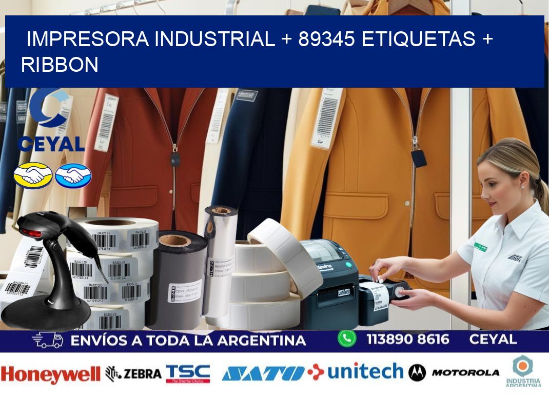impresora industrial + 89345 etiquetas + ribbon