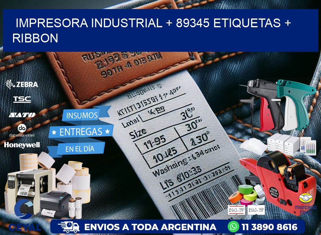 impresora industrial + 89345 etiquetas + ribbon